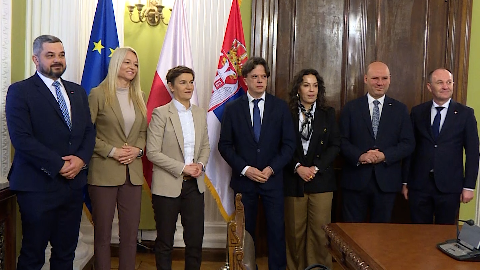 Beograd, predsednica Narodne skupštine Ana Brnabic sastala se sa delegacijom Grupe prijateljstva sa balkanskim regionom Parlamenta Poljske, pokrivanje